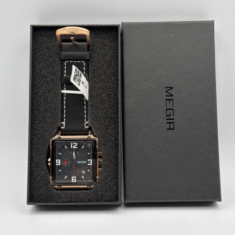 MEGIR Men's Analogue Army Military Chronograph M2061 Quartz Watch Needs Battery